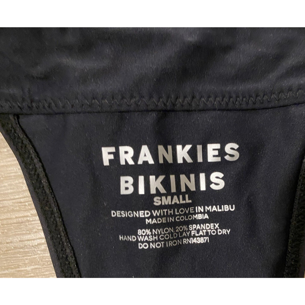 NWT Frankies Bikinis Sofia Micro Bikini Bottom S Black Beach Vacation Sexy - Picture 8 of 8